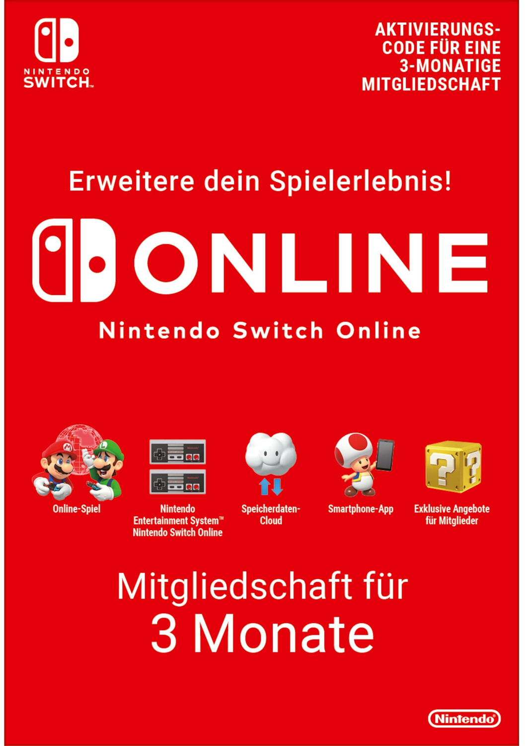 Nintendo Switch Online Mitgliedschaft für | 3 bei 7,99 Monate ab Preisvergleich €