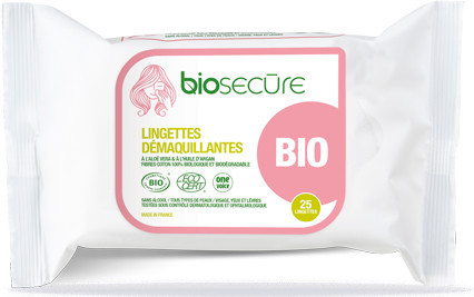 bio SECURE Lingettes démaquillantes (25 unités)