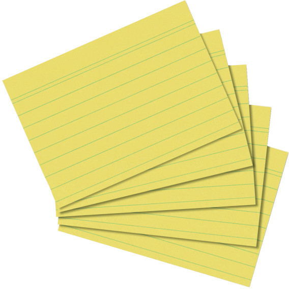 100 HAN Karteikarten DIN A8 gelb liniert