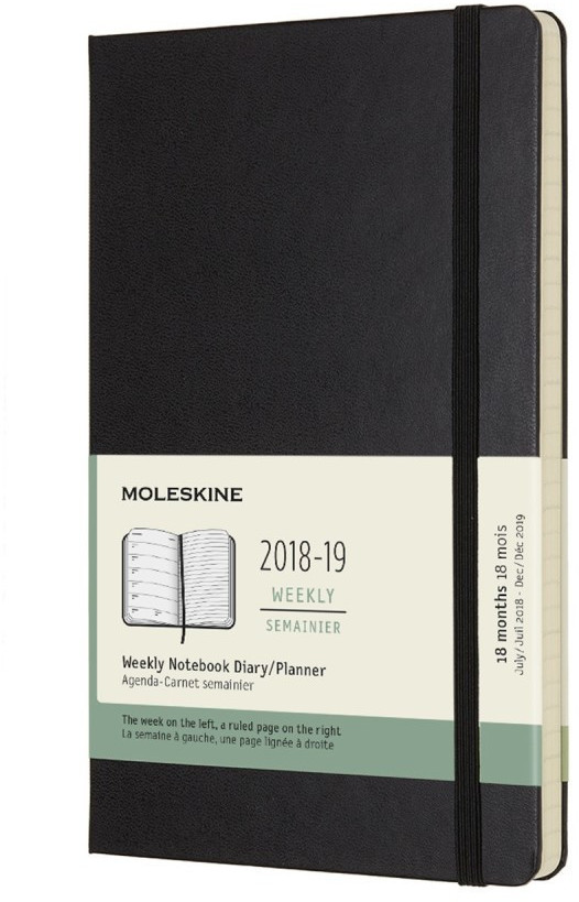 Moleskine Weekly Notebook Large HC 2018/19 black