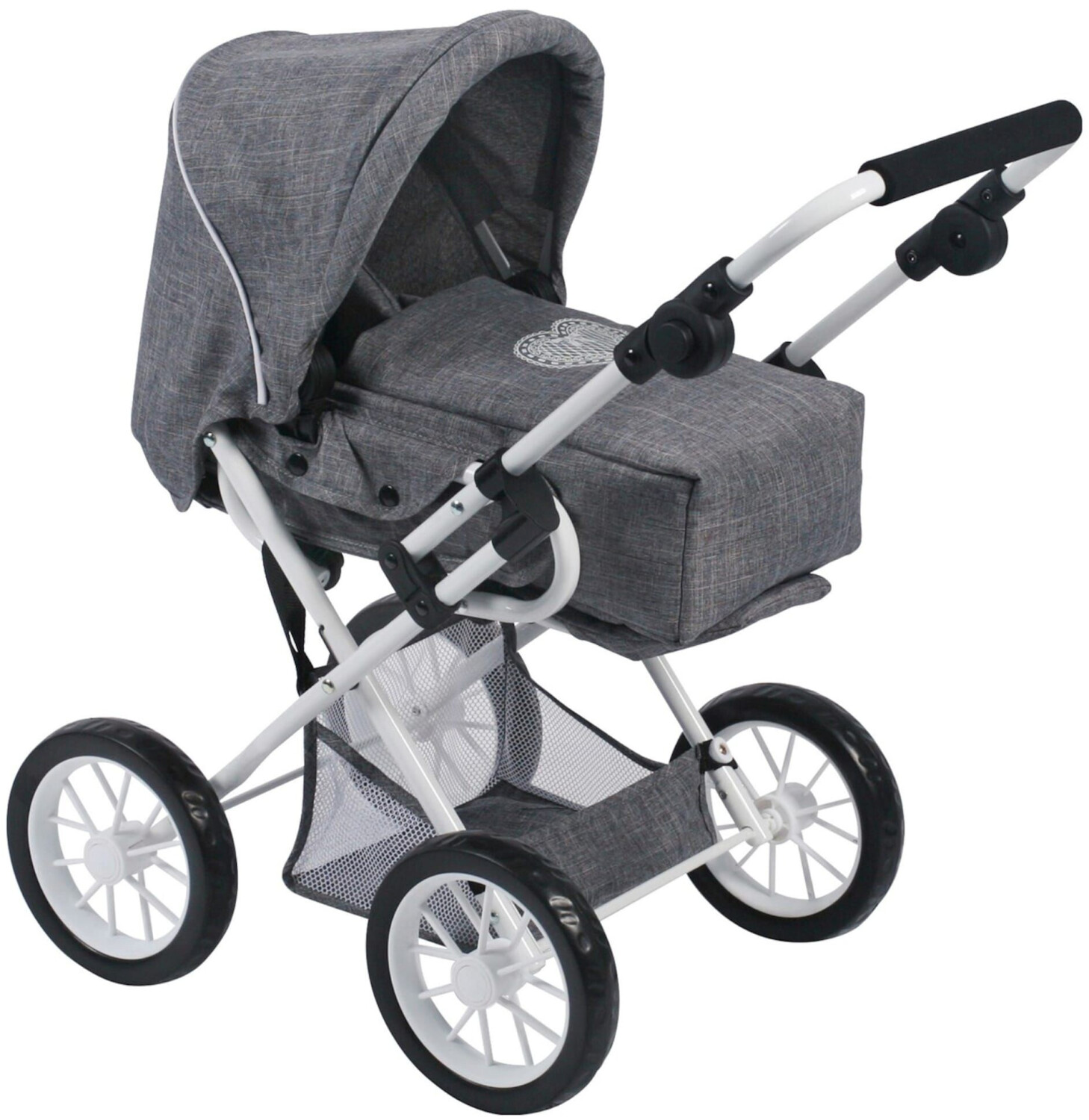 Bayer Chic 2000 Poppenwagen Leni – 2-in-1 Combi Met Uitneembare Draagtas, Verstelbare Duwstang (43-67 Cm) Voor Poppen Tot 46 Cm