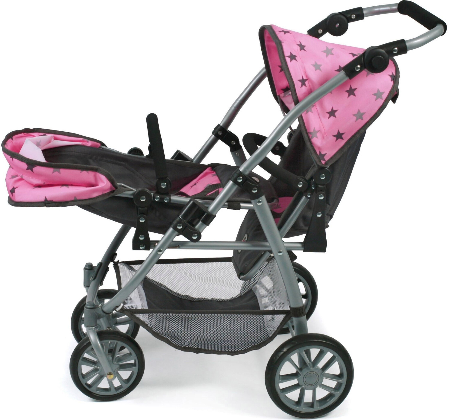 Bayer Chic 2000 Passeggino Tandem Per Bambole Viola - Doppio Seggiolino Regolabile