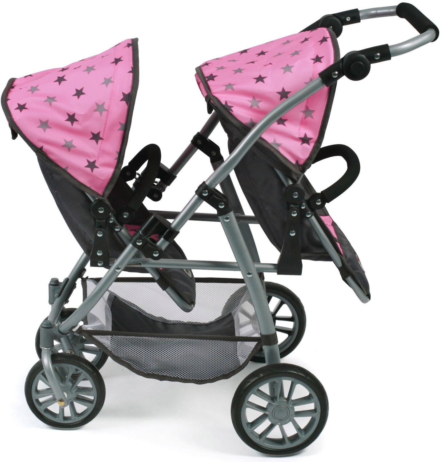 Passeggino Doppio Per Bambole Bayer Chic - Tandem Con Sedili Regolabili E Rimovibili, Per Bambole Fino A 50 Cm, Per Bambini 3-7 Anni