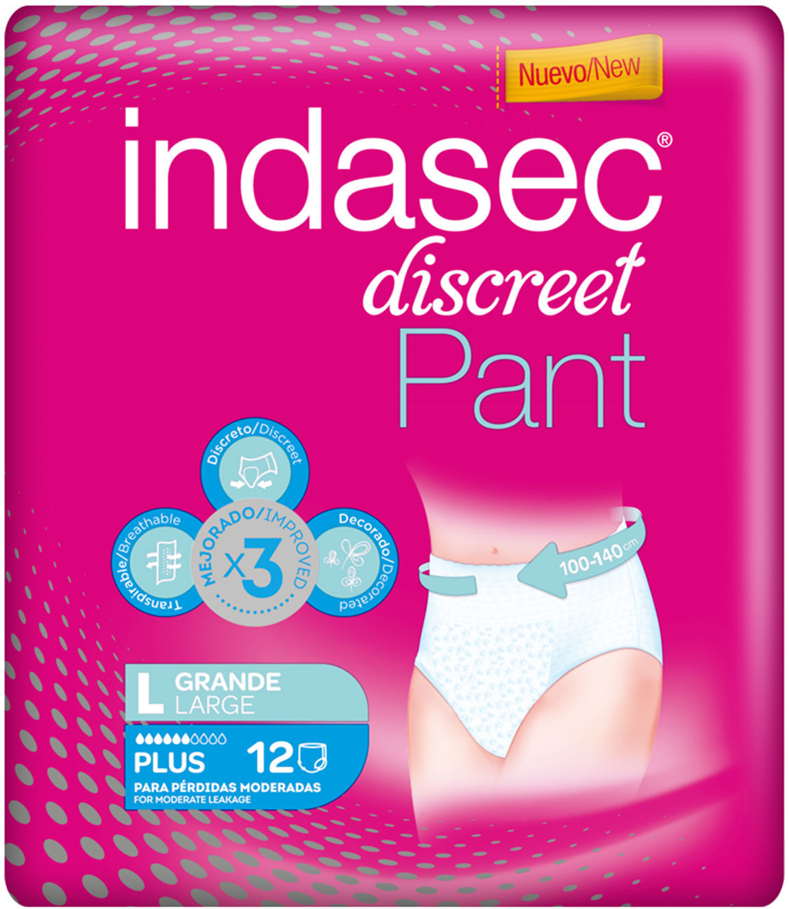 Indasec Discreet Pant Plus L (12 pc.)
