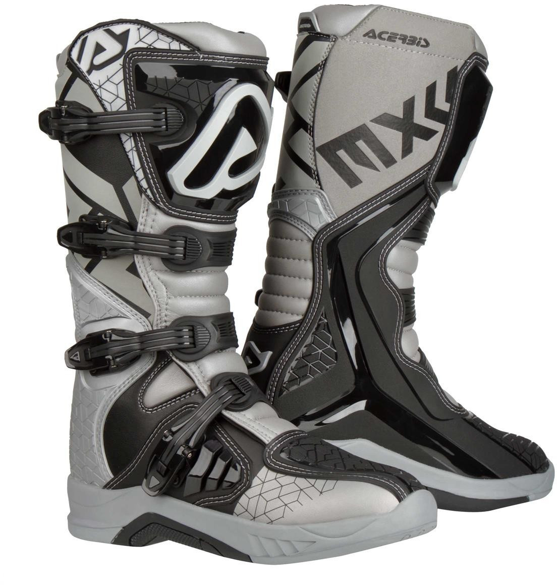 Acerbis Bottes X-Team argent/blanc