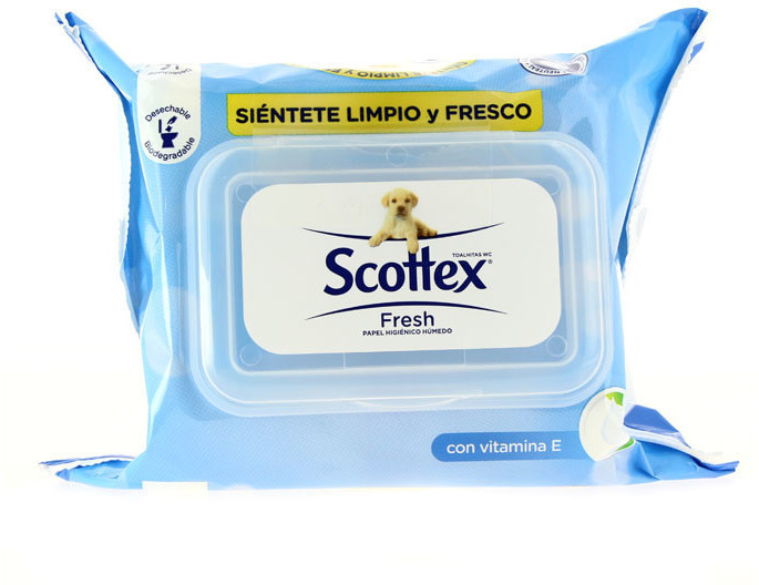 12 envases de Papel higiénico húmedo Scottex Fresh (12×42) por sólo 15,99€.