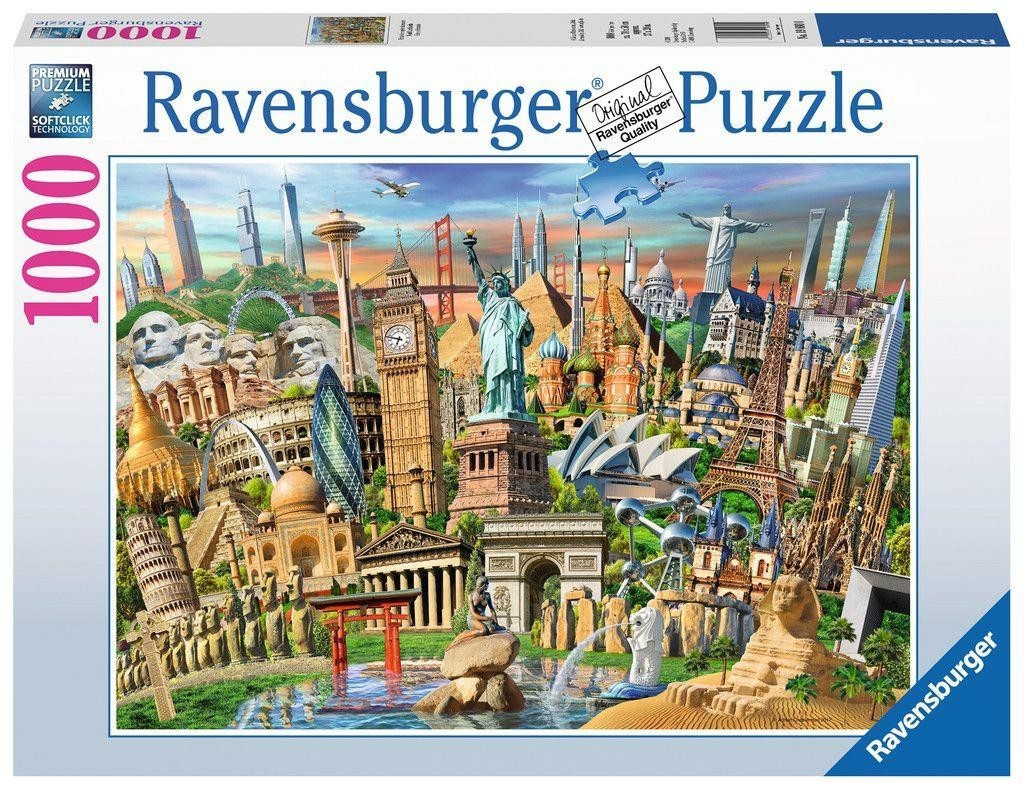 Puzzle Adulte Les Plus Beaux Monuments Du Monde 1000 Pieces - Collection  Ville Et Pays - Ravensburger Nouveaute
