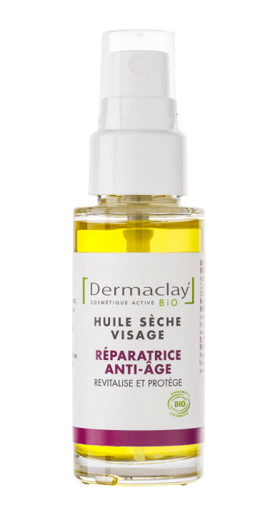 Dermaclay Huile Sèche Visage Réparatrice Anti-Âge (30 ml)
