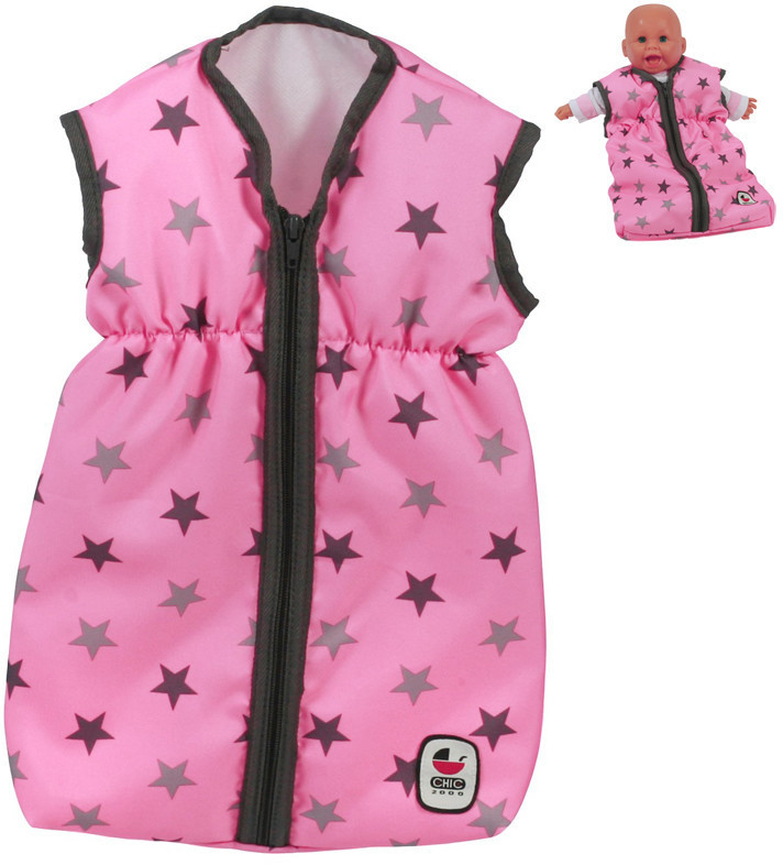 Bayer-Chic Doll Sleeping Bag - Stars Grey Pink