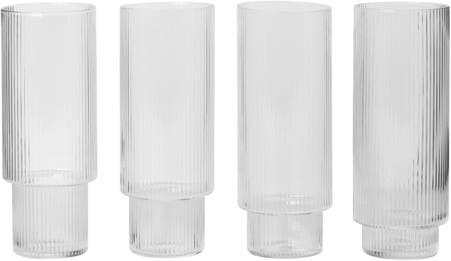 Ferm Living Ripple Long Drink Glass 300 ml (Set of 4)