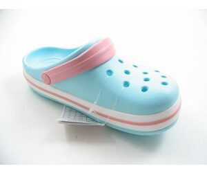 Blue and pink crocs sales