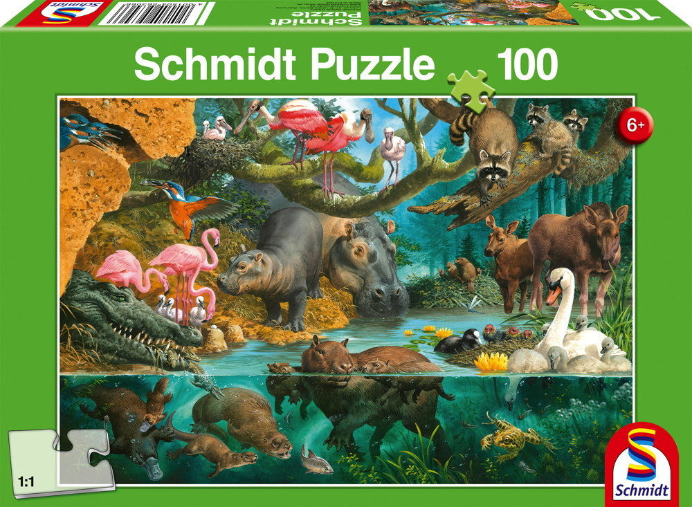 Schmidt Tierfamilien am Ufer (100 Teile)