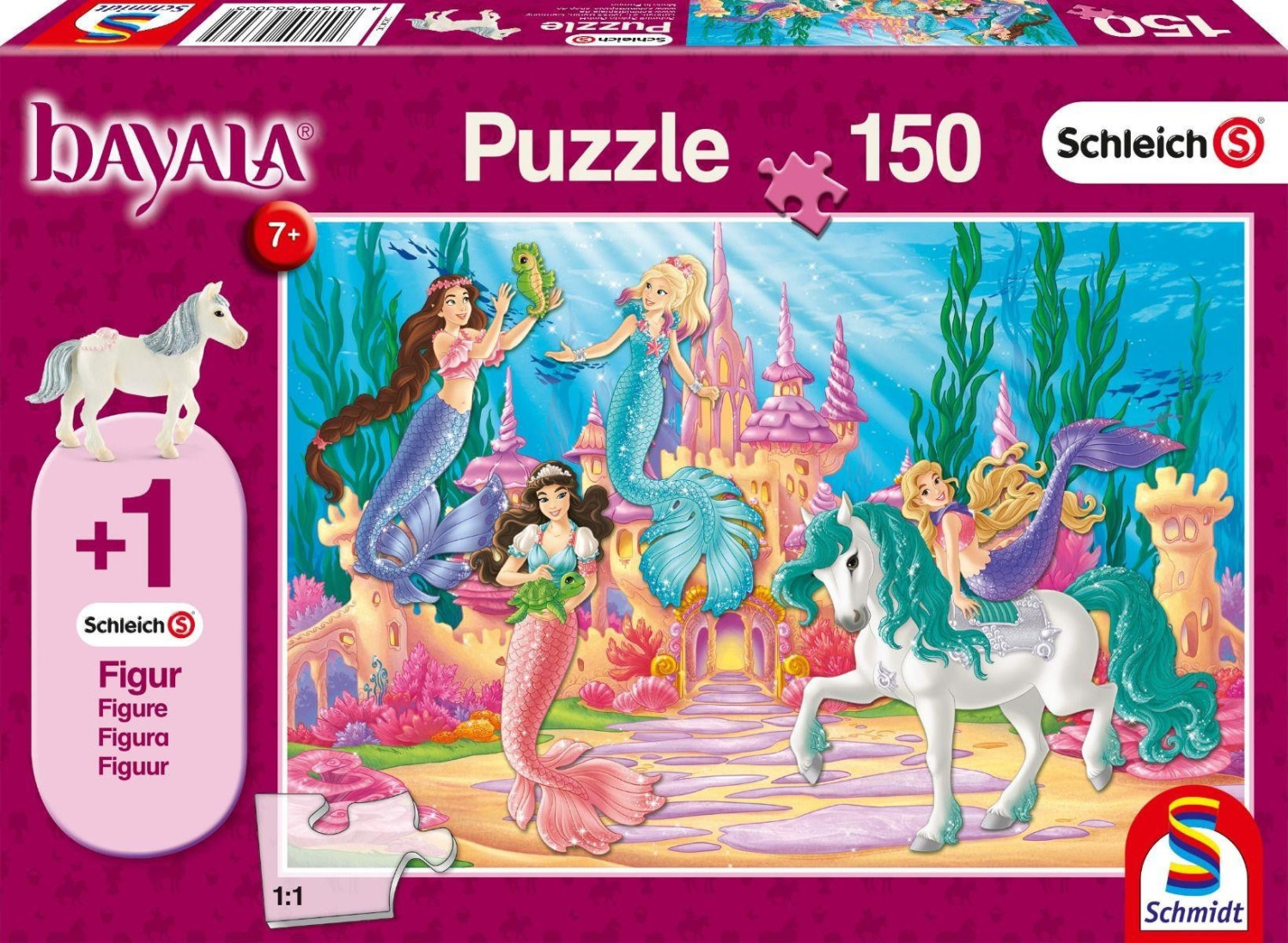 Schmidt Schleich Bayala Das Schloss von Meamare + Figur Venujas Perlenfohlen (150 Teile)