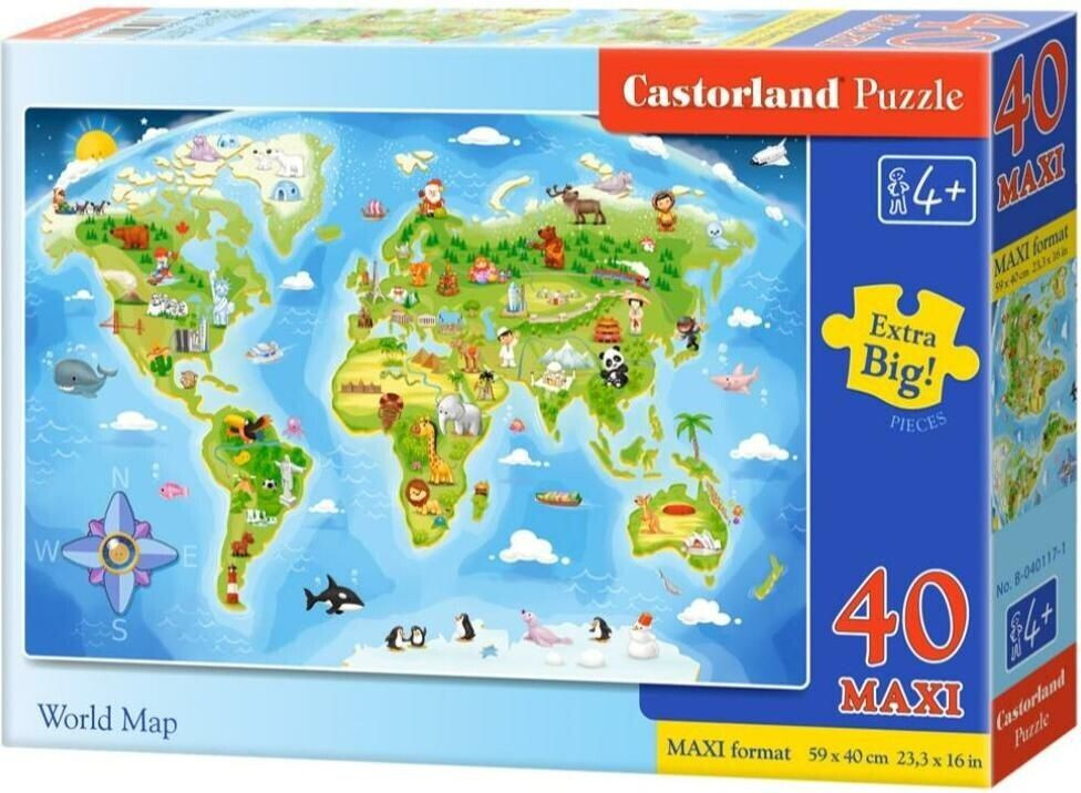 Castorland Boden Maxi Weltkarte (40Teile)