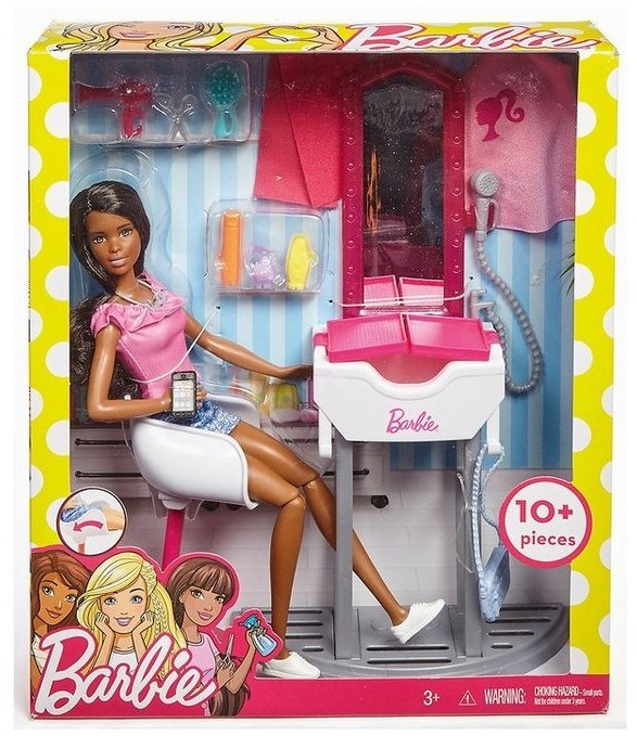 Barbie Barbie DeluxeSet Möbel Salon & Puppe ab