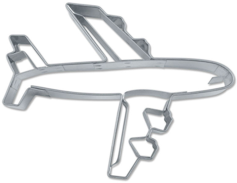 Städter Embossing cookie cutter aircraft 7.5 cm stainless steel