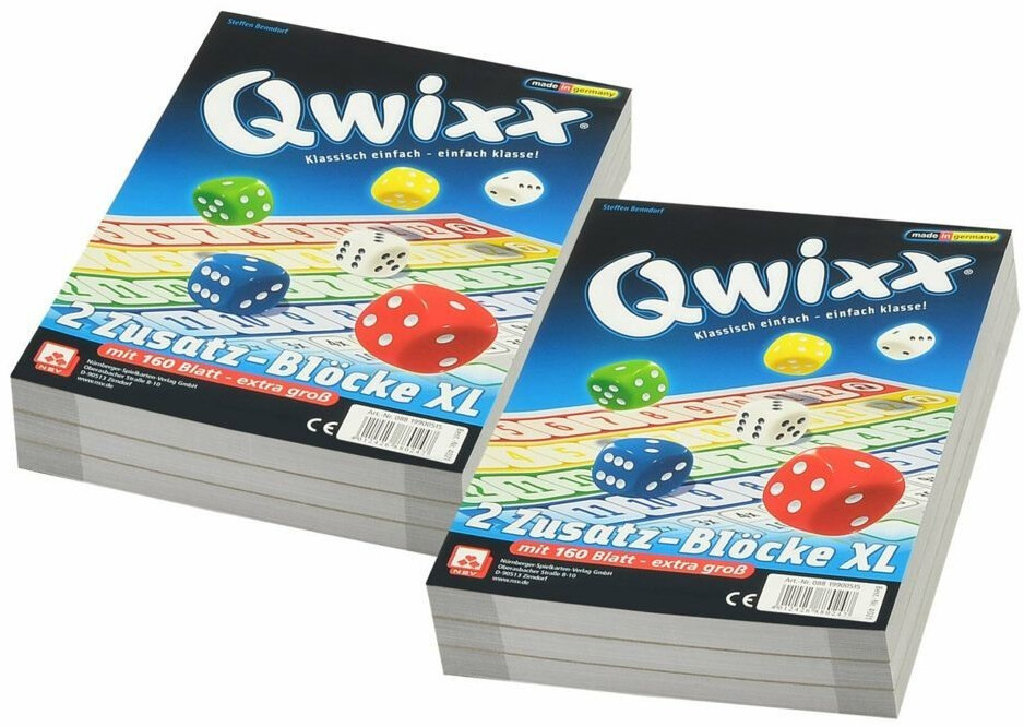 NSV Qwixx XL - Blocs supplémentaires Set de 2 blocs de remplacement Bloc  avec
