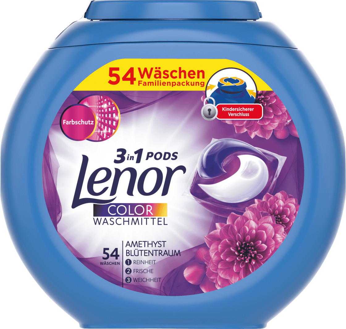 Lenor 3in1 Pods Color Waschmittel Amethyst Blütentraum (54 WL)