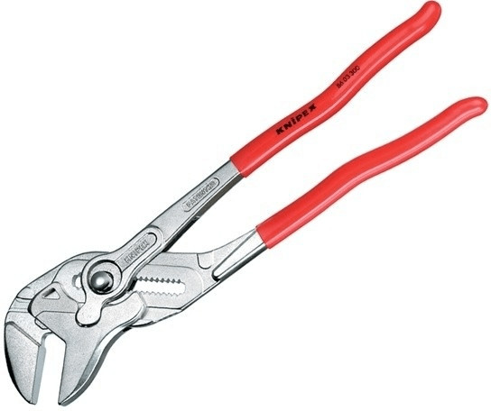 KNIPEX KNIPEX 86 03 180 Zangenschlüssel Zange und Schraubenschlüssel in  einem Werkzeug mit Kunststoff überzogen verchromt 180 mm
