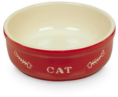 Nobby Gamelle pour chat en céramique rouge beige