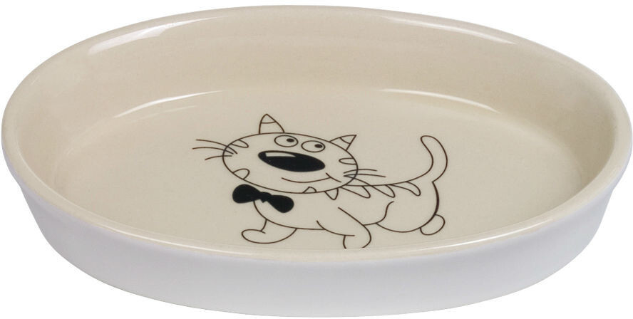 Nobby Ceramic Cat Bowl oval white