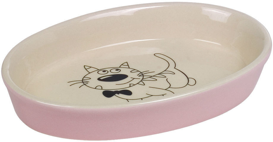 Nobby Ceramic Cat Bowl oval Pink