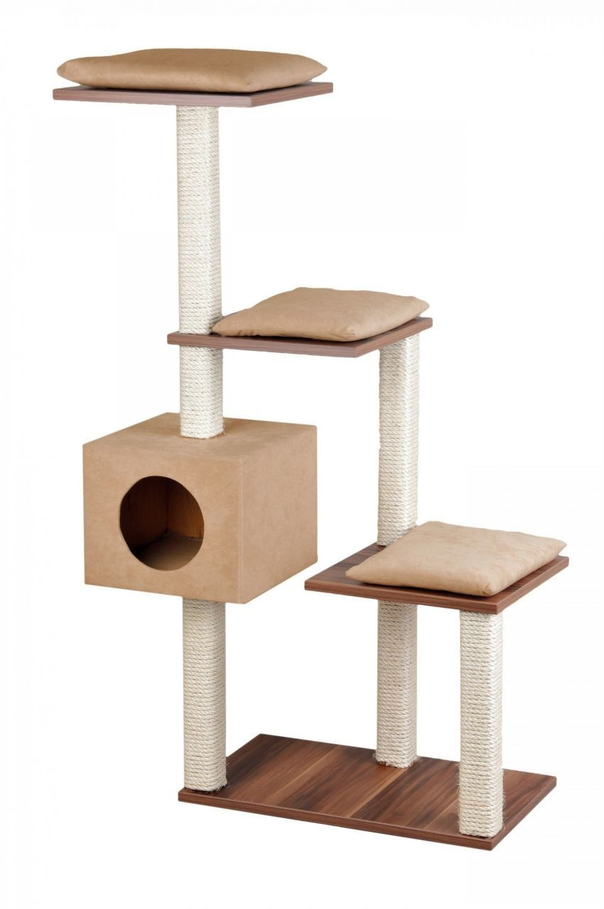 Rohrschneider Cat Tree Stufenboy Cosy 126cm Walnut Sand
