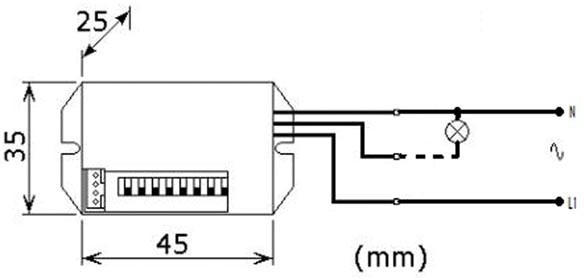 PIR416 Mini-Bewegungsmelder Infrarot 12V zum Einbauen weiss