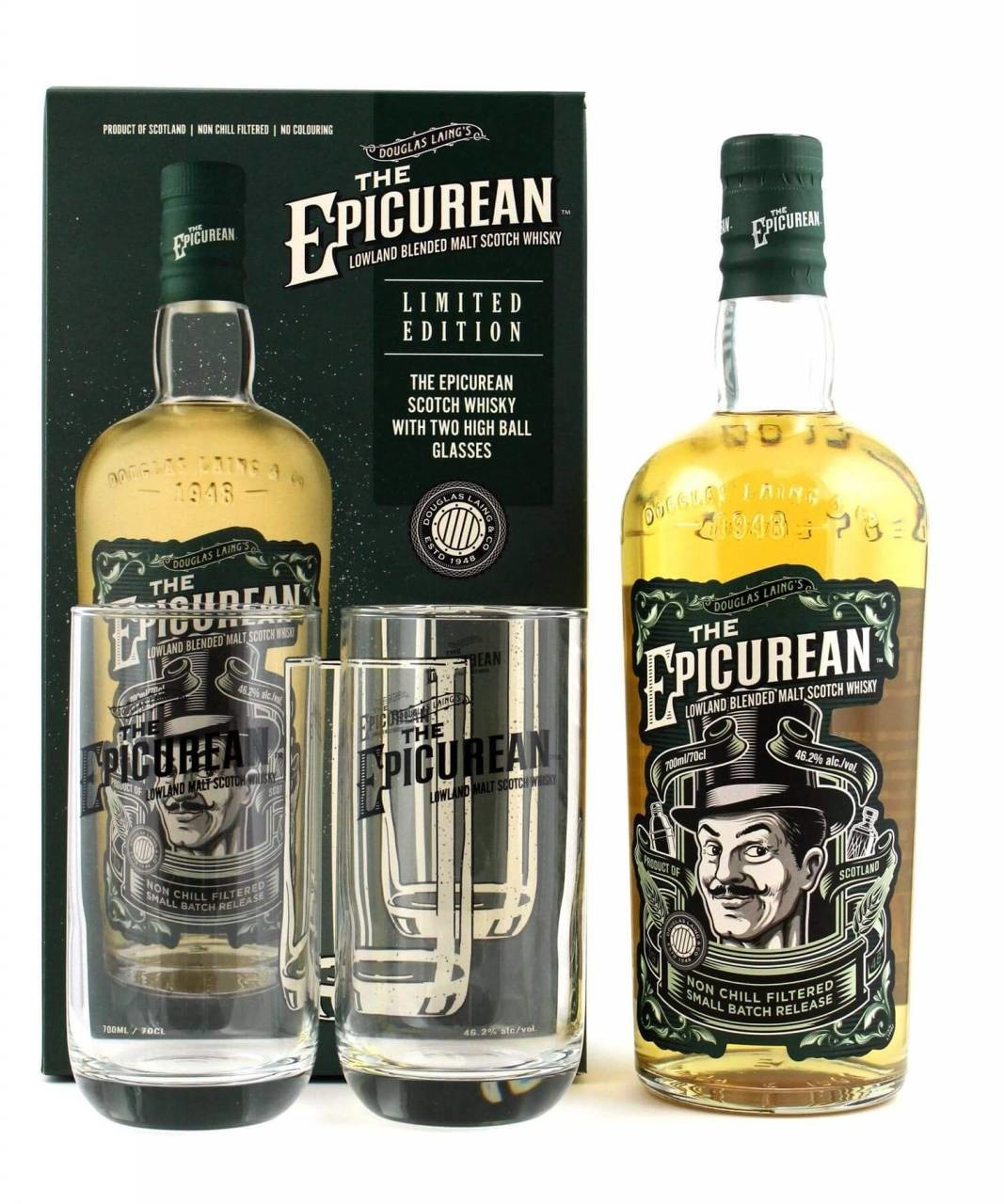 Douglas Laing's The Epicurean 0,7 L 46,2 % coffret cadeau + 2 verres