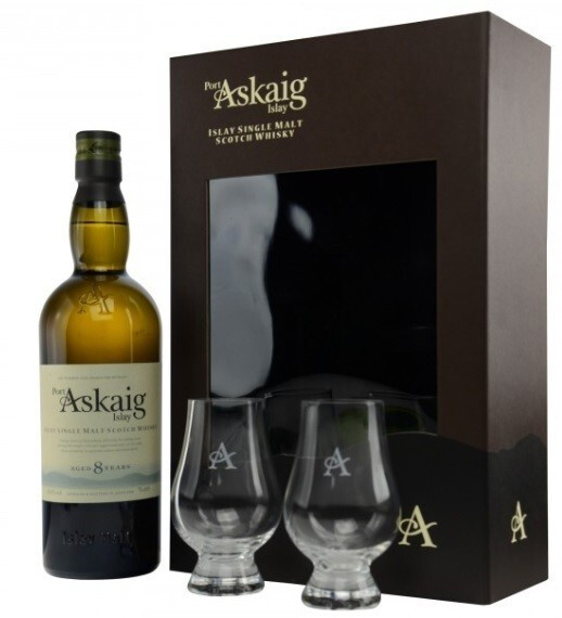 Port Askaig 8 ans 0,7 L 45,8 % coffret cadeau + 2 verres