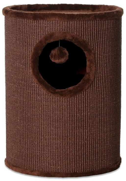 Dibea Sisal Scratching Ton with Plush Plateau and Toy 50cm Brown
