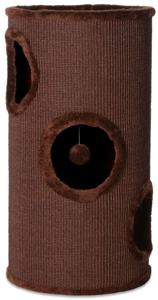 Dibea Sisal Scratching Ton with Plush Plateau and Toy 70cm Brown