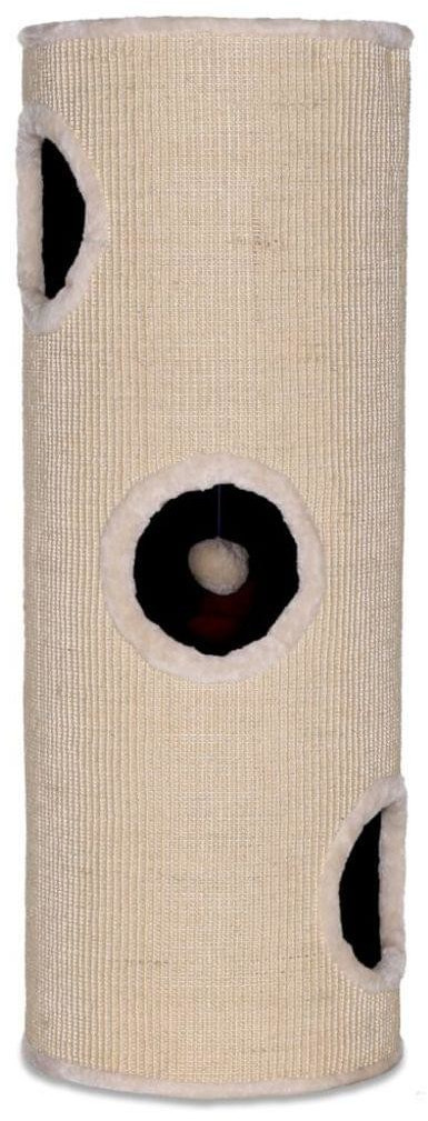 Dibea Sisal Scratching Ton with Plush Plateau and Toy 100cm Beige