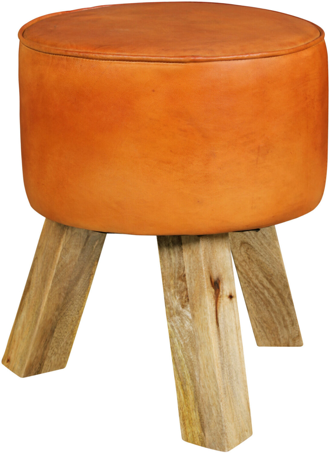 Wohnling Turnbock rond cuir véritable marron (WL5.102)