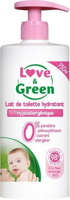 Love & Green Lait de toilette hydratant (750 ml)