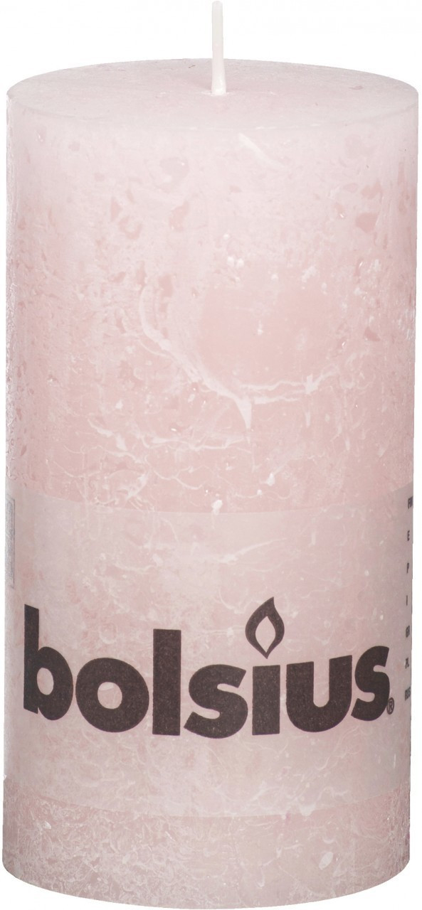 Bolsius Bougie rustique 13 x 6,8 cm rose pastel