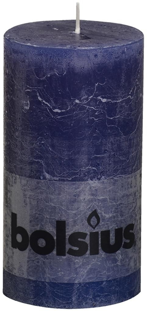 Bolsius Bougie rustique 13 x 6,8 cm bleu foncé