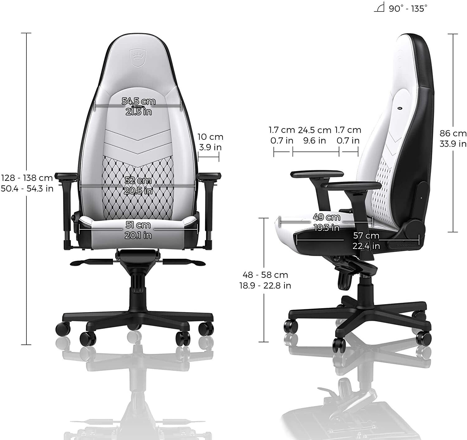 Noblechairs Icon white/black ab 508,90 € Preisvergleich bei idealo.de