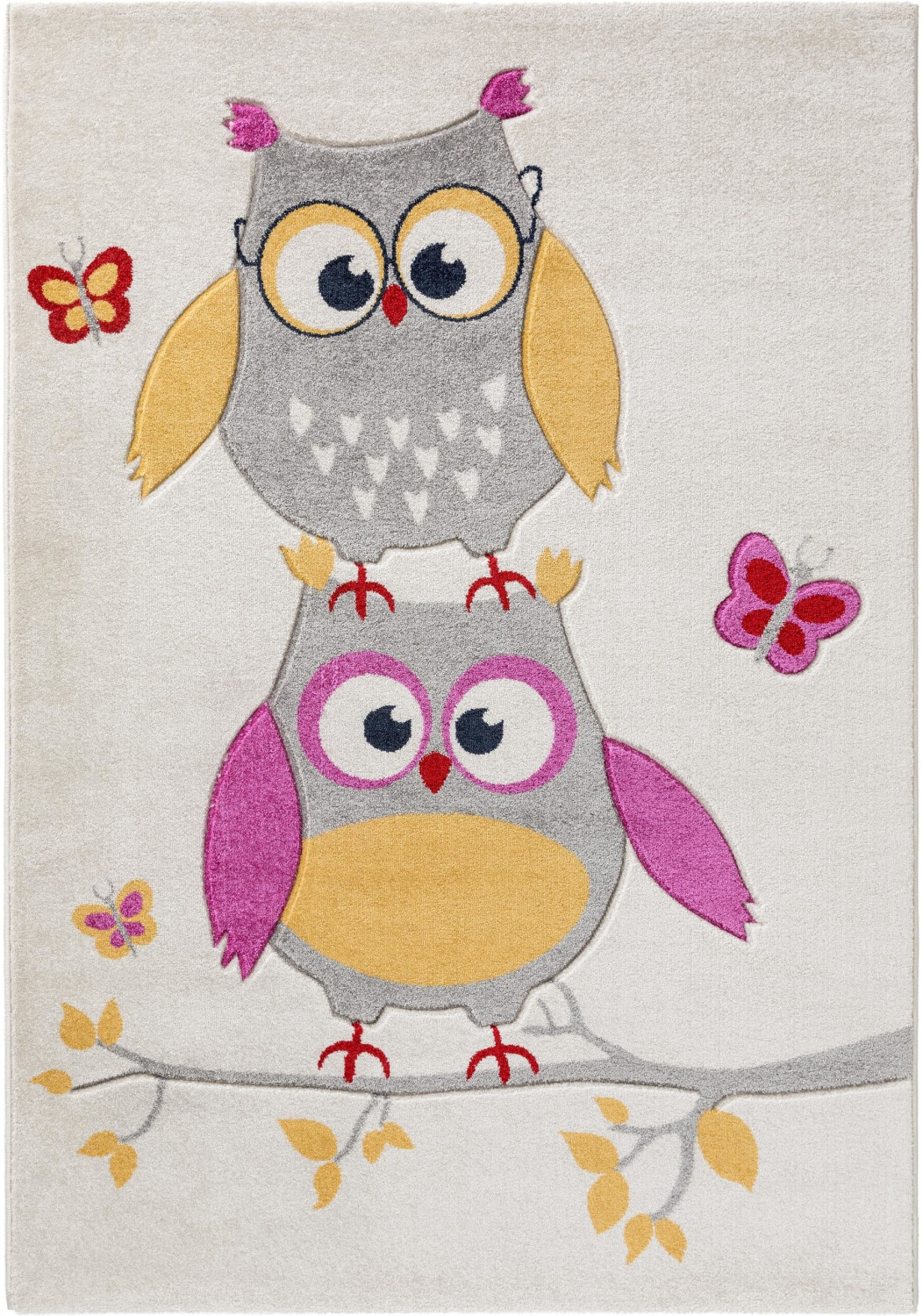 Benuta Eule und Butterflies Taupe 80x150 cm