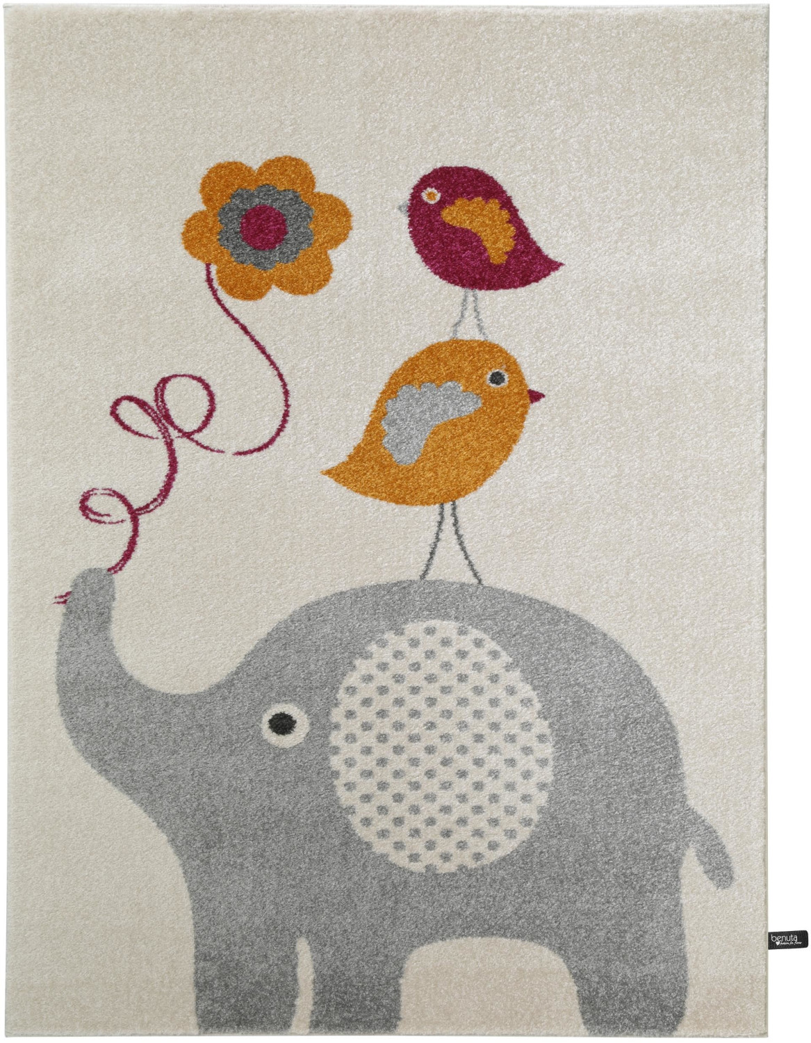 Benuta Fantasia Birdies and Elephant Orange 80x150 cm