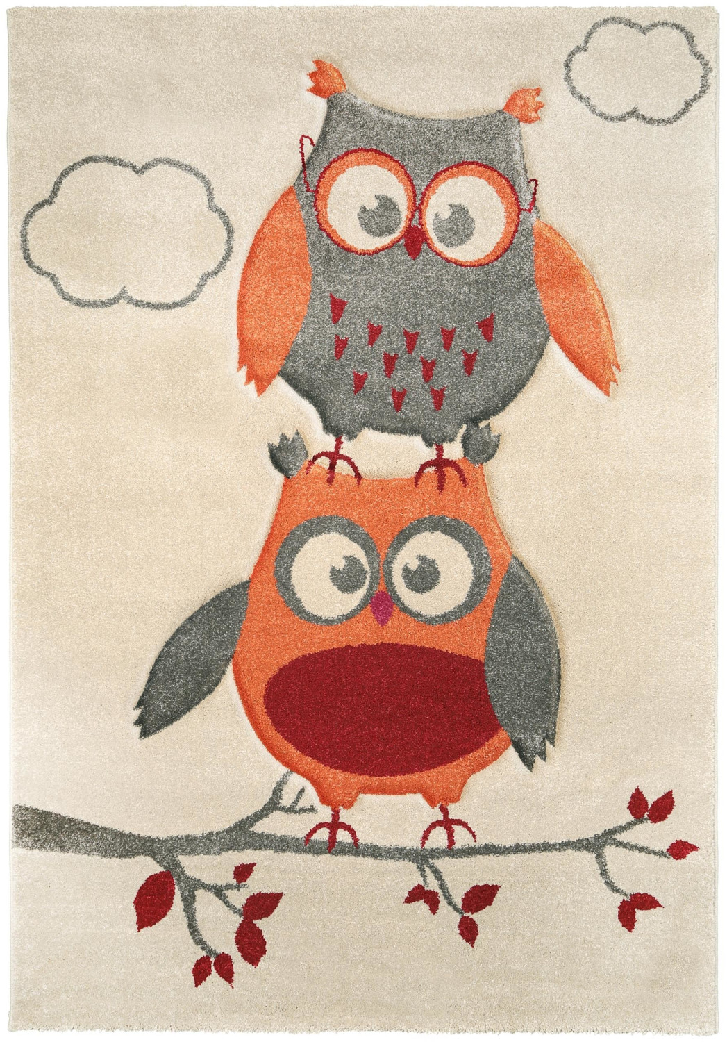 Benuta Owl and Clouds Grey 80x150 cm
