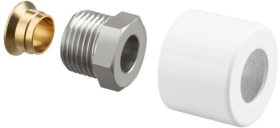 Oventrop Compression fitting set for Series E 15 mm x 1/2 white (1169193)
