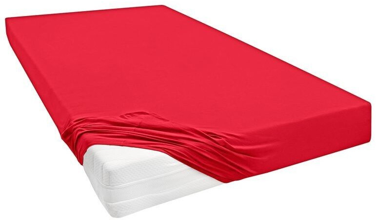 Biberna 77866 Jersey-Stretch 180x200-200x220cm red