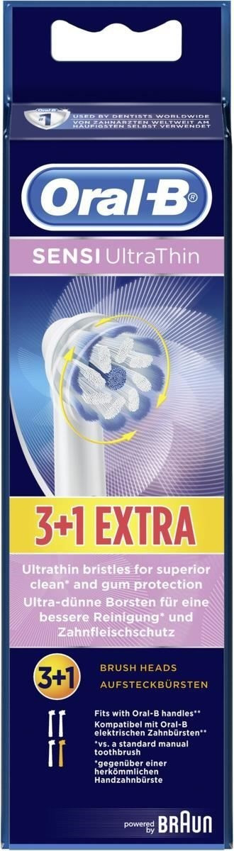 Oral-B Sensi UltraThin Replacement Toothbrushs (3 + 1 pcs)