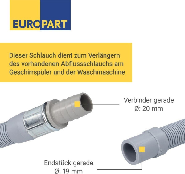 EUROPART Ablaufschlauch Verlängerung 2 m für -20° bis +90° C, Bild 3