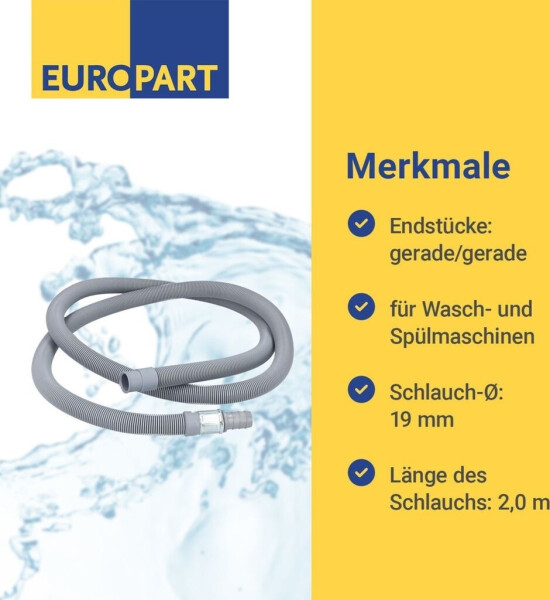 EUROPART Ablaufschlauch Verlängerung 2 m für -20° bis +90° C, Bild 4