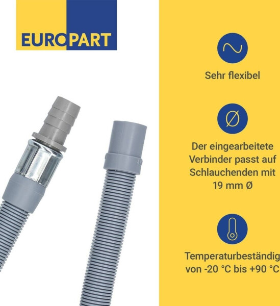 EUROPART Ablaufschlauch Verlängerung 2 m für -20° bis +90° C, Bild 5