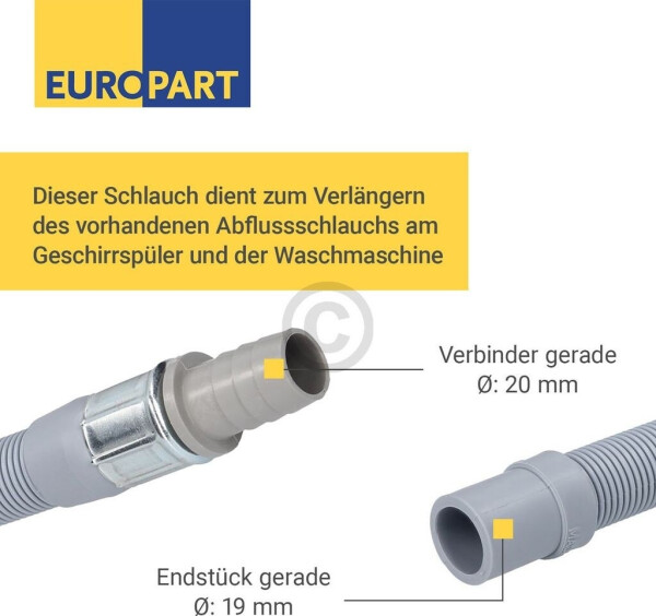 EUROPART Ablaufschlauch Verlängerung 2 m für -20° bis +90° C, Bild 10
