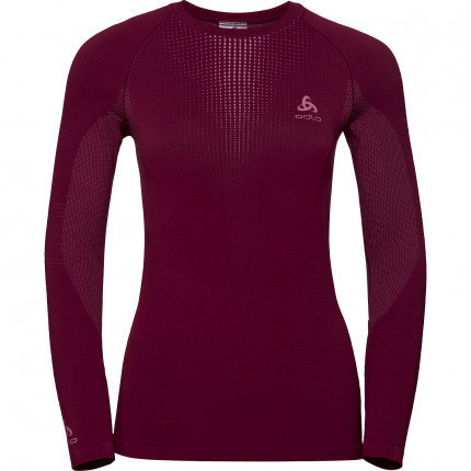 Odlo SUW Top Performance Warm LS Crew Neck Women rumba red/mesa rose
