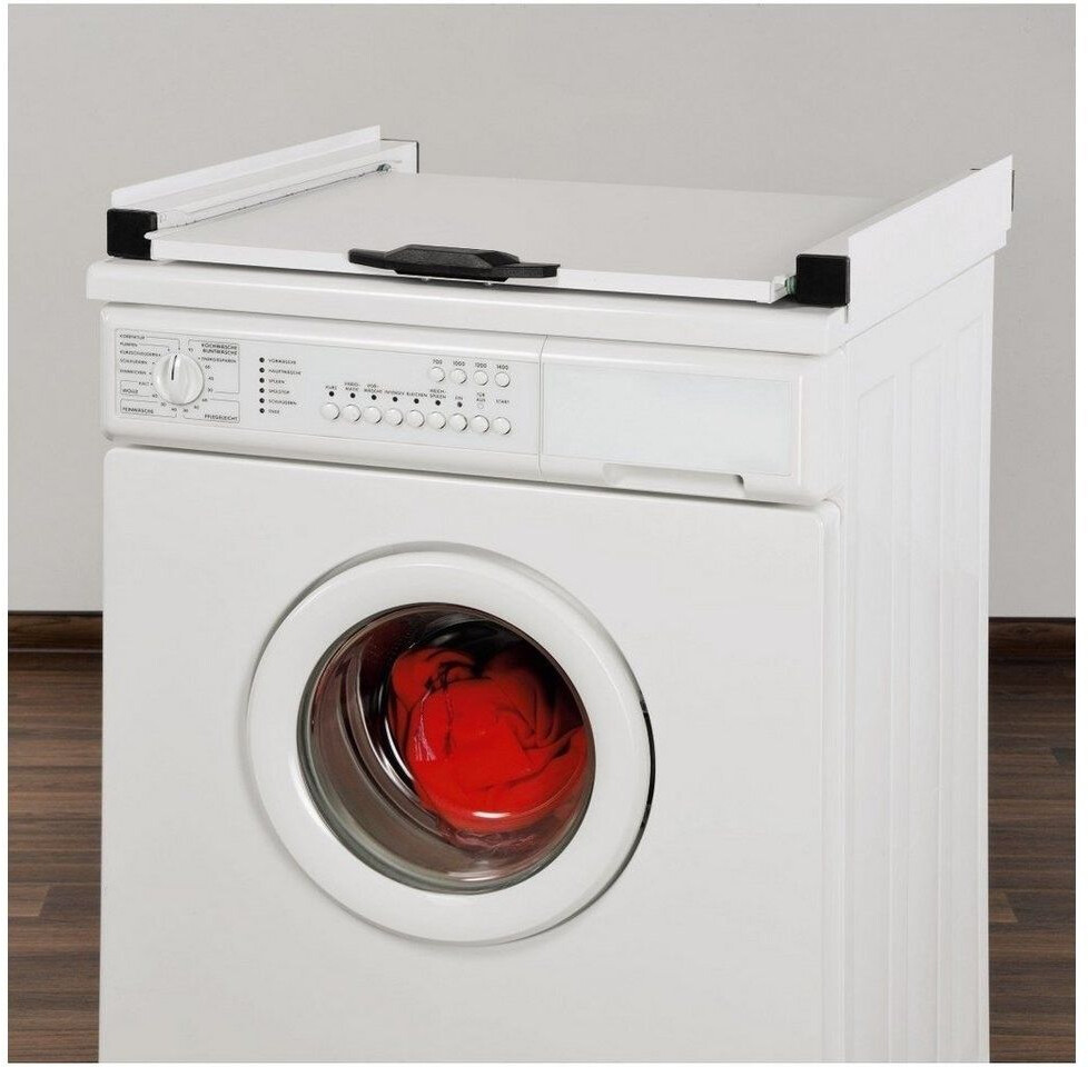 Xavax Zwischenbausatz (Verbindungsrahmen für Waschmaschinen und Trockner,  mit Auszug als Ablage für Wäschekorb, Waschmittel, inkl. Zurrgurt) weiß ab  40,00 € (Februar 2024 Preise)